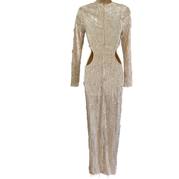 FASHION NOVA Nude Giving Details Sequin Maxi Dress - Picture 7 of 15